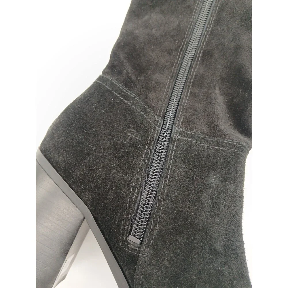 Naturalizer Kyrie Over The Knee Suede Boots Womens Size 6M Black Block Heel